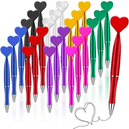 200Pcs Heart Rotary Ballpoint Pen Love Ball Pens Plastic Student School Supplies Stationery
