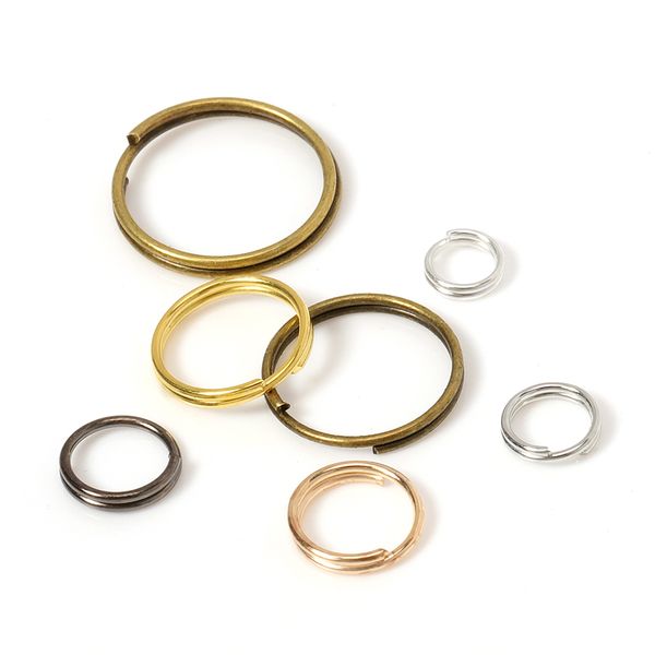 200 Uds llavero abierto anillos de salto anillos divididos doble bucle círculo 5-14mm llavero anillos conectores para fabricación de joyas al por mayor