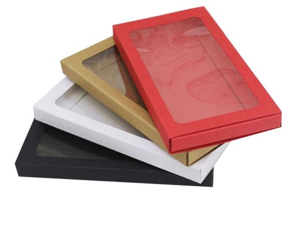 200 pièces boîte en carton à tiroir en papier Kraft pour étui de téléphone boîte d'emballage de bijoux rouge/blanc/noir/papier Kraft boîte de Style glissée SN1808