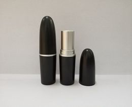 200 stks / partij 3 ml capaciteit 12.1mm lege plastic lippenstift buis zwart reizen cosmetische container lip balsem buizenflessen