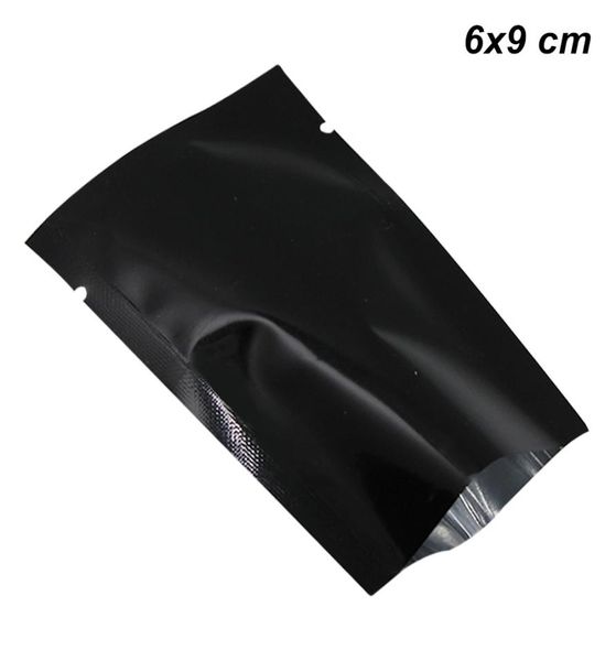 200pcs / lot 6x9cm noir ouvert dessus feuille d'aluminium thermoscellage sous vide emballage de qualité alimentaire sacs mylar sac sous vide alimentaire noix stockage Pac9607844