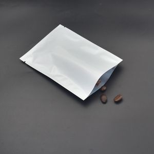 200 pcs/lot 6x9 cm Mini sachets d'emballage alimentaire à dessus ouvert blanc brillant feuille d'aluminium paquet sac poudre thé sacs de stockage en gros