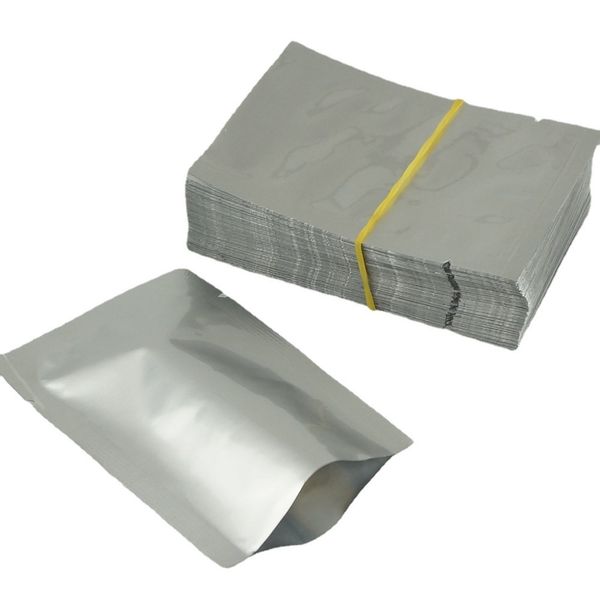 200 pcs/lot 6x9 cm haut ouvert placage aluminium papier sac thermoscellage plastique aluminisé feuille vide poche thé poudre emballage sac