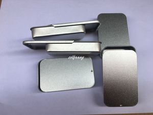 200 pcs/lot 70*42*15mm boîte en fer blanc en argent uni, rectangle thé bonbons carte de visite usb boîte de rangement étui