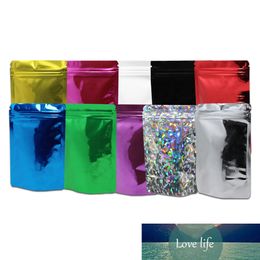 200 stks / partij 8.5 * 13 cm kleurrijke stand-up aluminium folie pouch mylar bags hersluitbare dyypack voedsel verpakking rits tas