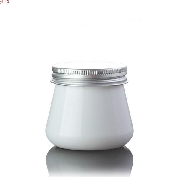 Pot en plastique PET de gommage fait à la main de 80g, pot d'emballage cosmétique de couleur blanche de 80ml avec capuchons en aluminium 200 pièces/lot