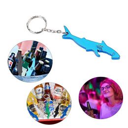 200 -stcs/lot aluminium legering Shark Shaped Bottle Opener Pocketable Keychain Bear Opener voor kamperen en reizen