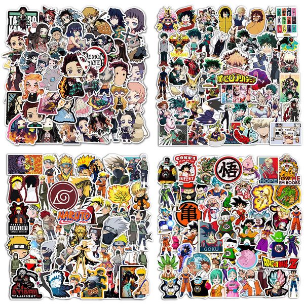 200 PCS / Lot Classique Anime Graffiti Autocollants 4 Style Mix Étanche Manga Comic Ordinateur Portable Patches Stickers pour Moto Vélo Bagages Planche À Roulettes Téléphone Pad