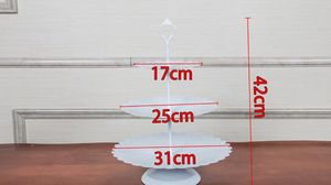 Goud Iron Metalen Cake Stand Set 7Pieces Bruiloft Cupcake Lade Plaat Verjaardagsfeestje Cake Decoratie Gereedschap Bakvormen Servies