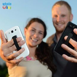 200pcs / lot durable doigt universel à doigt élastique porte-téléphone plastique sling ad pince antidérapant pour les tablettes de téléphones mobiles