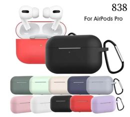 200 unids / lote para Apple Airpods Fundas de silicona Suave Protector ultra delgado Airpod Funda Earpod Funda Anti-caída Airpods pro Fundas Envío de DHL 838D