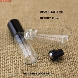 200 stks / partij Hot 5 ml parfumflessen stalen rol op room lotion flesjes essentiële oliën cosmetische containers navulbare mini-verpakkingHigh quatity