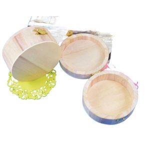 200pcs / lot Boîte à bijoux rond Caja de Madera Boutique Gift Caja de Madera Gift Jewelry Box