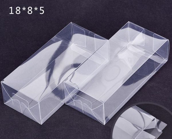200 unids/lote caja transparente de plástico Rectangular grande/caja de embalaje de plástico de PVC transparente muestra/regalo/Cajas de exhibición de artesanías SN3051