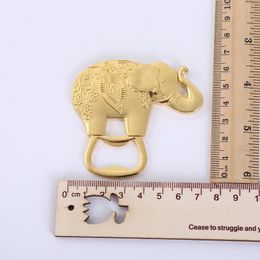 Ouvre-bouteille en forme d'éléphant doré porte-bonheur, 200 pièces/lot, cadeau de fête pour invités de mariage, lin2644