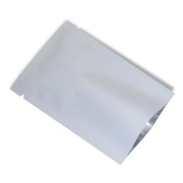 200pcs / lot Sac d'emballage sous vide en feuille de mylar blanc mat Open Top Heat Seal Sacs en papier d'aluminium Candy Snack Pack Sample Storage Bag240M