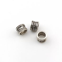 200 Stück Lot Metall lose große Loch Spacer Perlen für Schmuckherstellung Armband Halskette DIY D-69336h