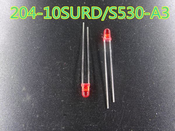 Diode de composants électroniques 200 pièces/lot lampe à lumière LED rouge 204-10SURD/S530-A3 en stock