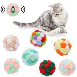 200 %/Lot Pet Cat Toys kleurrijk handgemaakt bouncy ball kitten speelgoed pluche ball honden speelgoed planeet ball interactieve huisdierenbenodigdheden