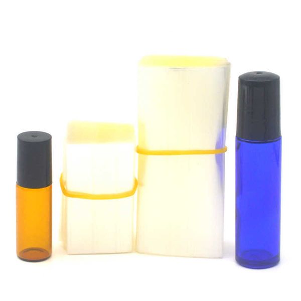 200 stks/partij PVC Heat Shrink Wrap Film voor Essentiële Olie Roller Flessen 5 ml 10 ml Beste Tarief Clear gratis Verzending AQOT