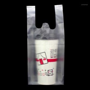 Emballage cadeau 200 Pcs/lot plastique transparent une tasse boisson emballage sac clair Snack vente au détail à emporter pochettes d'emballage épicerie sacs1