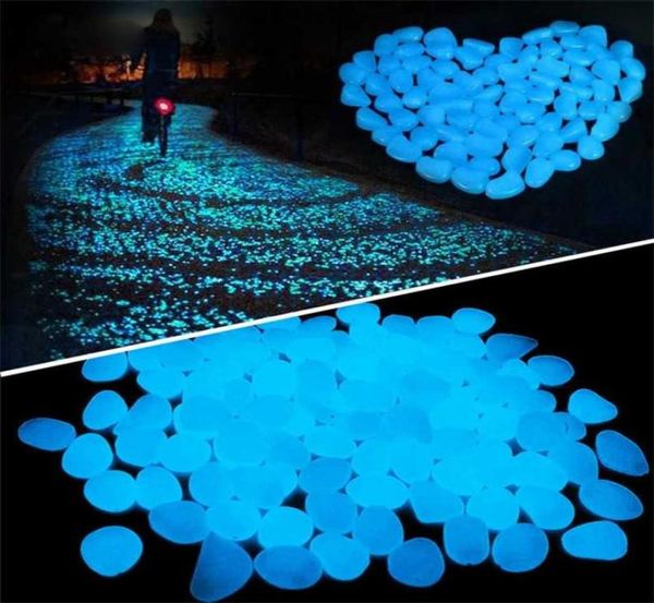 200 pièces pierre lumineuse lueur dans les pierres de galets de jardin sombres pour les allées de pelouse extérieures décoration de la maison Aquarium roches d'aquarium 2110255277638