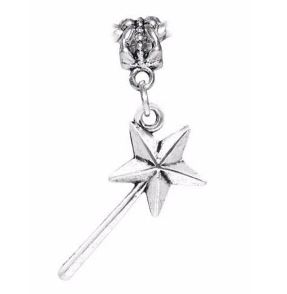 200 pièces baguette magique étoile fée princesse conte de fées balancent charme pour Bracelet de perles européen 37x13x2mm4323180