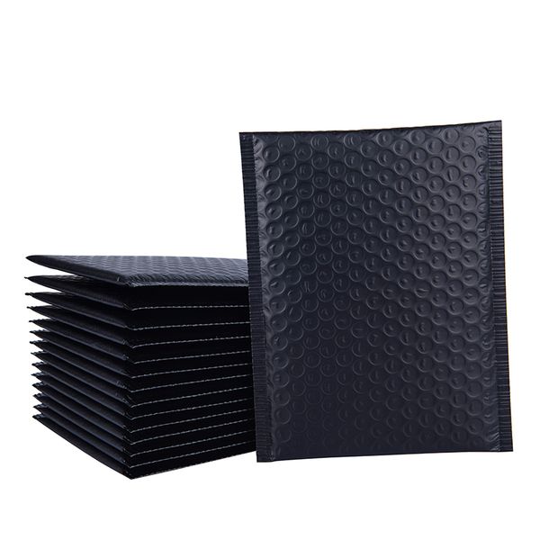 Sac enveloppe express noir mat, 200 pièces, étanche et résistant à l'humidité, côté imprimé avec logo blanc