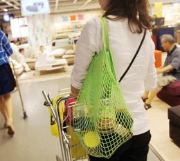 200 stks Mesh Bag Katoen Netto Wasbare Herbruikbare Eco Vriendelijke Groente Fruit Opslag Boodschappentas met Mesh Boodschappentas