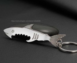 200 pièces en métal 2 en 1 porte-clés ouvre-bouteille créatif requin poisson porte-clés ouvre-bière porte-clés anneau ouvre-boîte en alliage forme de requin 8223248