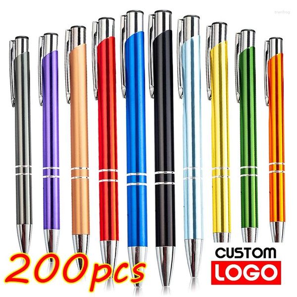200pcs Metal Ball Pen Custom Logotipo Promocional Regalo Promocional Sorteo Publicidad Mayorista de grabado Mayor