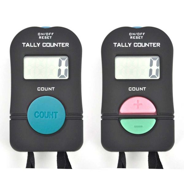 200 pièces nouveau paquet de compteur de comptage numérique à chiffres prise de main électronique cliqueur manuel un bouton deux boutons sangle