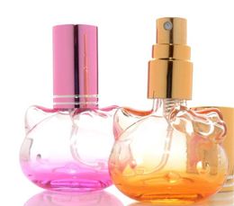 200 % nieuwe mode 10 ml spuitfles schattige kat gevormde kleurrijke glazen cosmetica parfum spuitfles