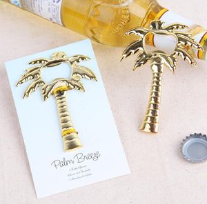 200 stks Palm-Breeze Chrome Palm Tree Bottle Opener Bruiloft Gunst Strand Barware Bruids Douche Party Giveaways Gift voor Guest SN2636