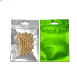 200pcs Retail Matte Clear Green Color Zip Lock Plastic Bag Auto Seal Aluminium Foil Grocery Storage Package Bagshigh quatity