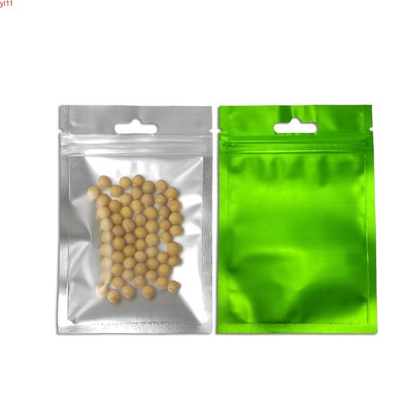 200pcs Retail Matte Clear Green Color Zip Lock Plastic Bag Auto Seal Aluminium Foil Grocery Storage Package Bagshigh quatity