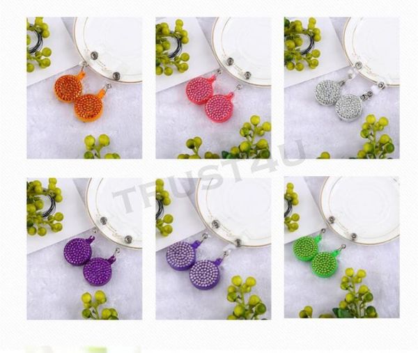 Boucle de clip anti-perte rétractable avec porte-badge de carte de sécurité en cristal Reels ID Card Chain Ring Reels Clip beaucoup de couleurs pour choisir