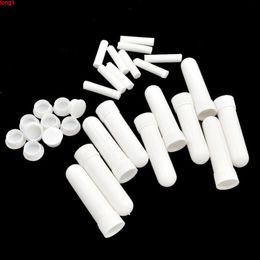 200pcs / Set vide blanc plastique vierge nasal aromathérapie aromathérapie inhalateurs de tubes bâtonne avec des mèches pour une quantité de nez d'huile essentielle