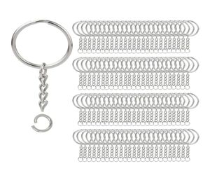 200 -stcs Split sleutelhanger ringen met kettingzilver sleutelring en open springringen Bulk voor ambachten DIY 1 inch25mm1968925