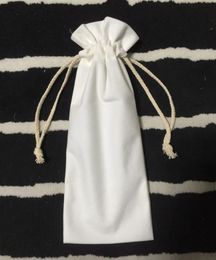 200pcs Sacs Sacs sublimation bricolage blanc blanc épais flanelle de Noël de Noël à couverture de bouteille de sac à cassette
