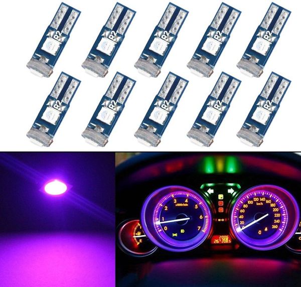 200 Uds T5 bombilla LED tablero luces rosa 3SMD Base coche camión instrumento indicador AC lámpara Auto Interior accesorios 37 73 74 79 70