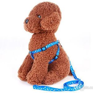 200 stks Teddy Dog Collars Leidingen Grootte 1.0 * 120 cm Harnas Leash Pets Ketting Touw Tie Kraag Nylon Gedrukt Verstelbare Pet Supplies Accessoires Puppy Animal Strap DHL