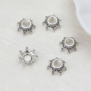 200 pièces de perles de couronne en argent tibétain, adaptées à la fabrication de bijoux 13x5mm