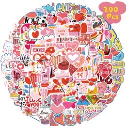 200 STKS Valentijnsdag Thema Stickers Zoete Liefde Vakantie Graffiti Sticker Leuke Gepersonaliseerde Decoratieve Stickers voor Notebook Gitaar Skateboard Bagage