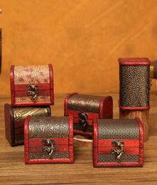 200 pièces Vintage boîte à bijoux organisateur mallette de rangement Mini bois fleur motif métal conteneur à la main en bois petites boîtes LX22378247977