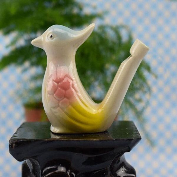 Sifflet d'oiseau d'eau fait à la main | 200 pièces, Style Vintage, oiseaux en argile, sifflet de paon émaillé en céramique, cadeau de fête de noël