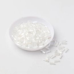 200 -stks witte kleur 2x6 mm draai bugel glas losse zaad spacer buis leptospira kralen voor sieraden die doe -het -zelf kledingaccessoires maken