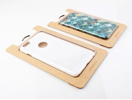 200 stks groothandel aangepaste logo eenvoudige kraftpapier met transparante plastic verpakkingsdoos voor telefooncase voor iPhone 6S 6 Plus