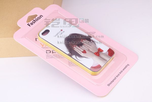 200 pièces en gros personnaliser Logo mode rose arc-en-ciel carton PVC Blister étui de téléphone intelligent boîte d'emballage pour iPhone 7/7 plus