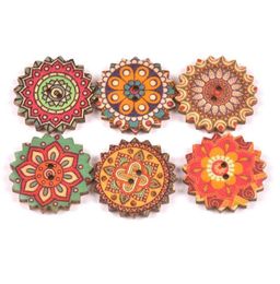 200 -sten houten knoppen 15 mm25 mm gemengd kleurpatroon ronde bloemknoppen vintage knoppen met 2 gaten voor het naaien van diy kunst ambachtelijk dec8902538